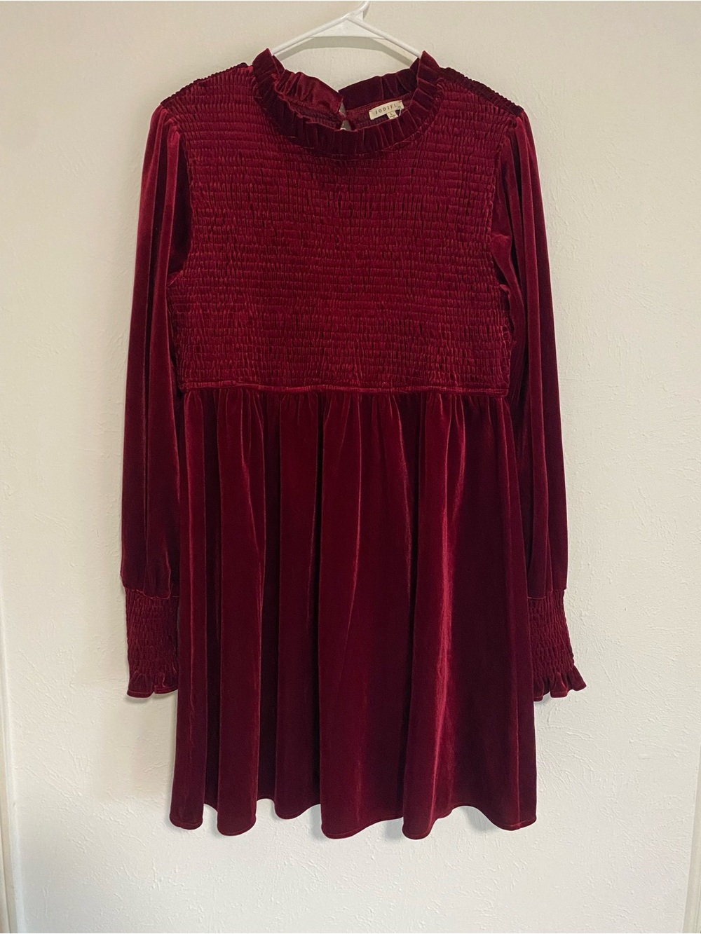 NWT Jodifl Smocked Velvet Dress - Size Large